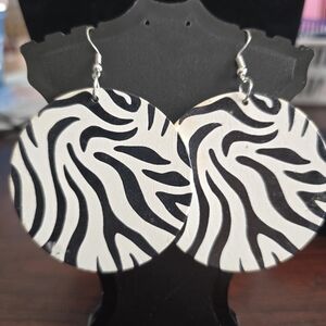 Source Unknown Monochrome Zebra Earrings
